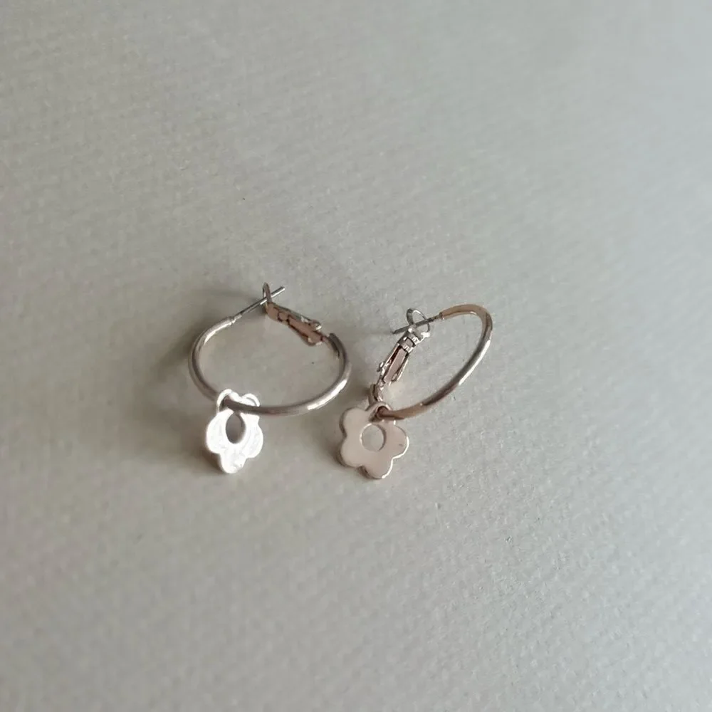 Flower Hoop Earrings #2118